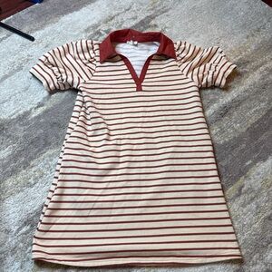 Entro Red and Cream Striped Dress